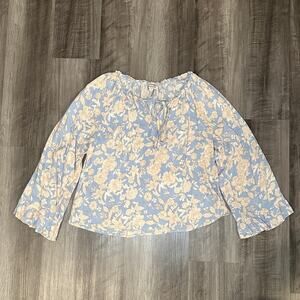 ANDREE BY UNIT Floral Flare Sleeve Blouse - Large